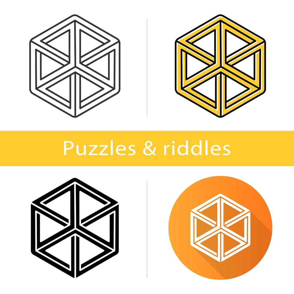 Optical illusion puzzle icon vector