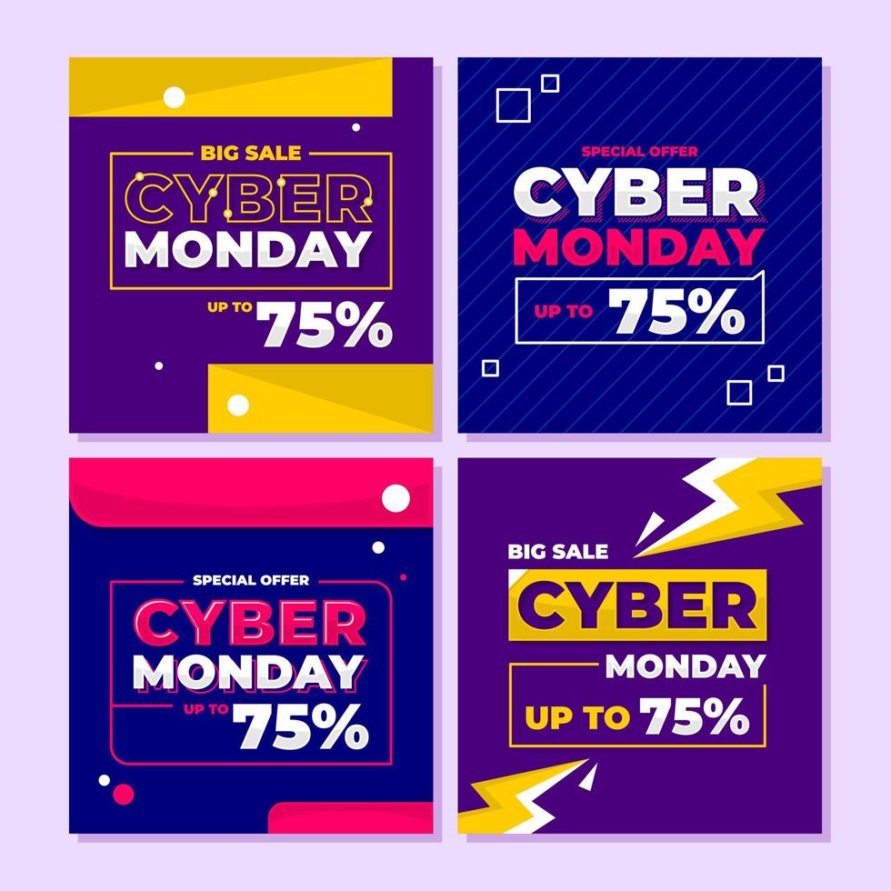Cyber Monday Special Offer Vector For Social Media Post or Story