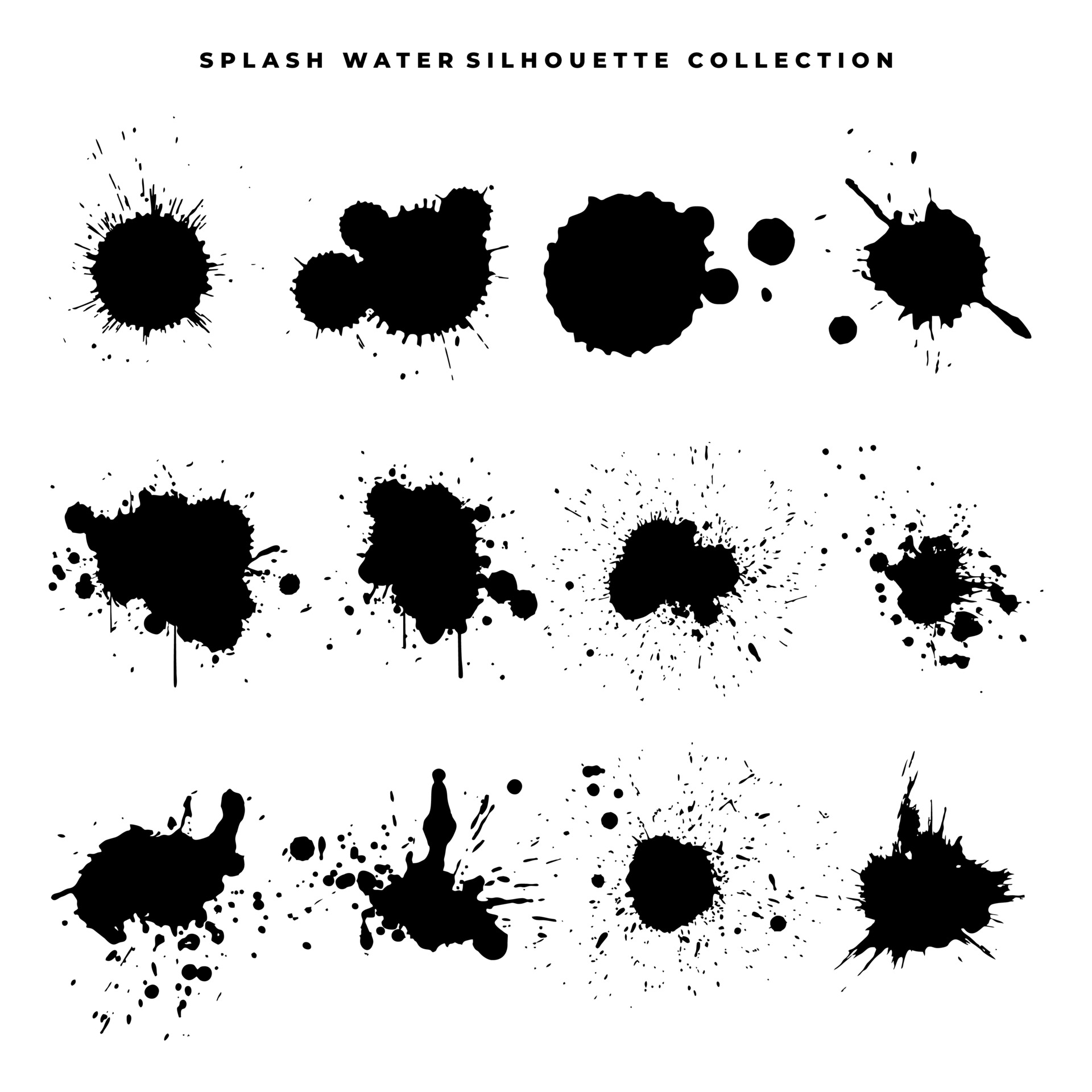 water splash vector silhouette - vector set 3485646 Vector Art at Vecteezy