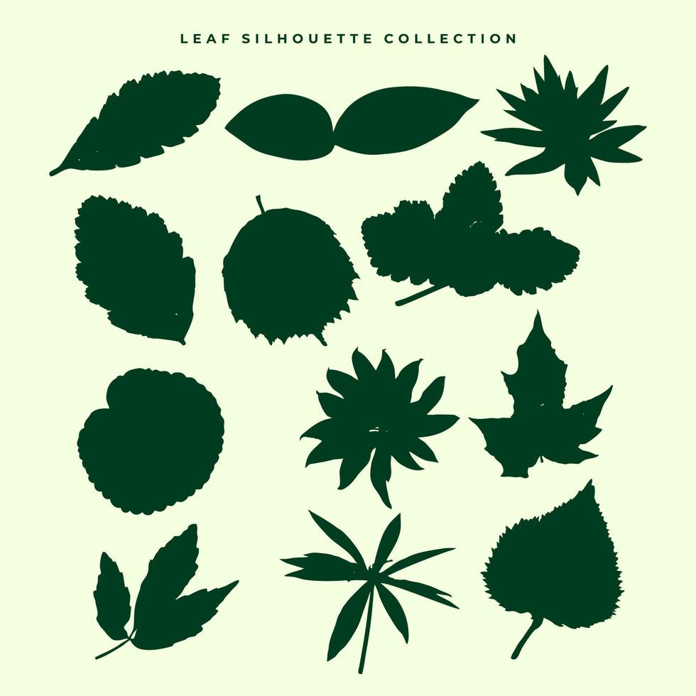 leaf silhouette vector collection set