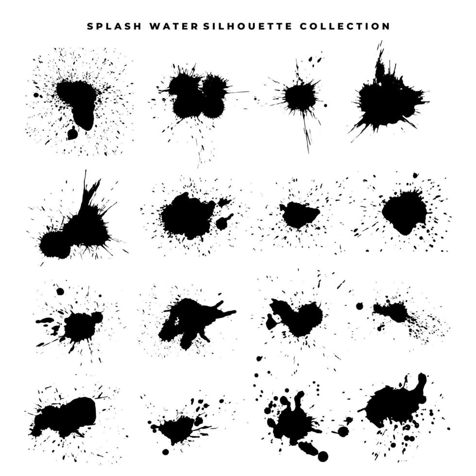 water splash vector silhouette set