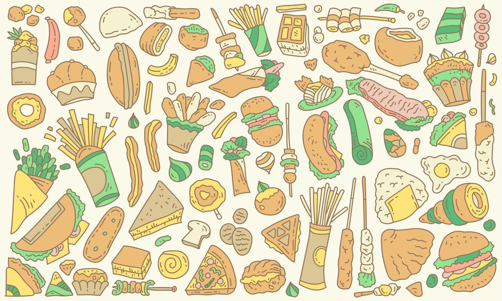 fast food - junk food elements vector background