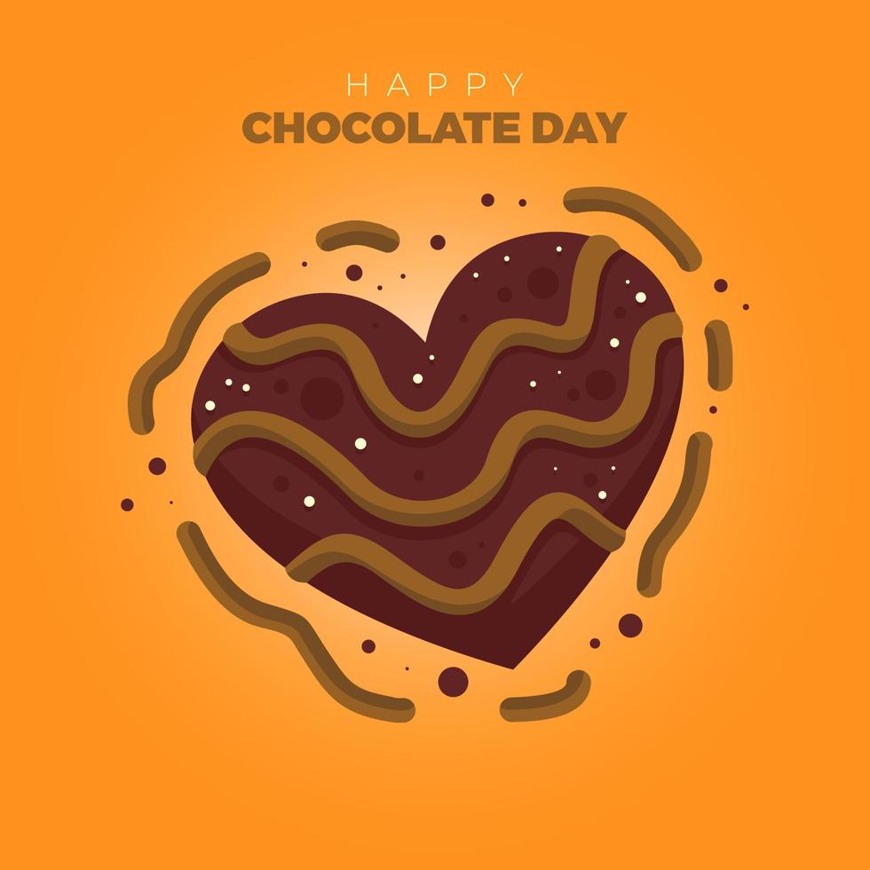 Heart shaped chocolate character vector - Happy Chocolate Day