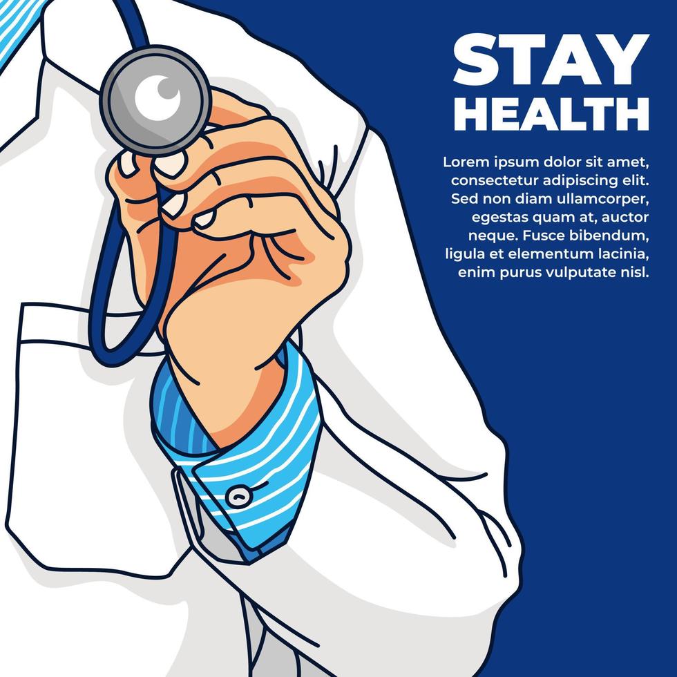 Message from health workers to stay healthy in the midst of a pandemic vector