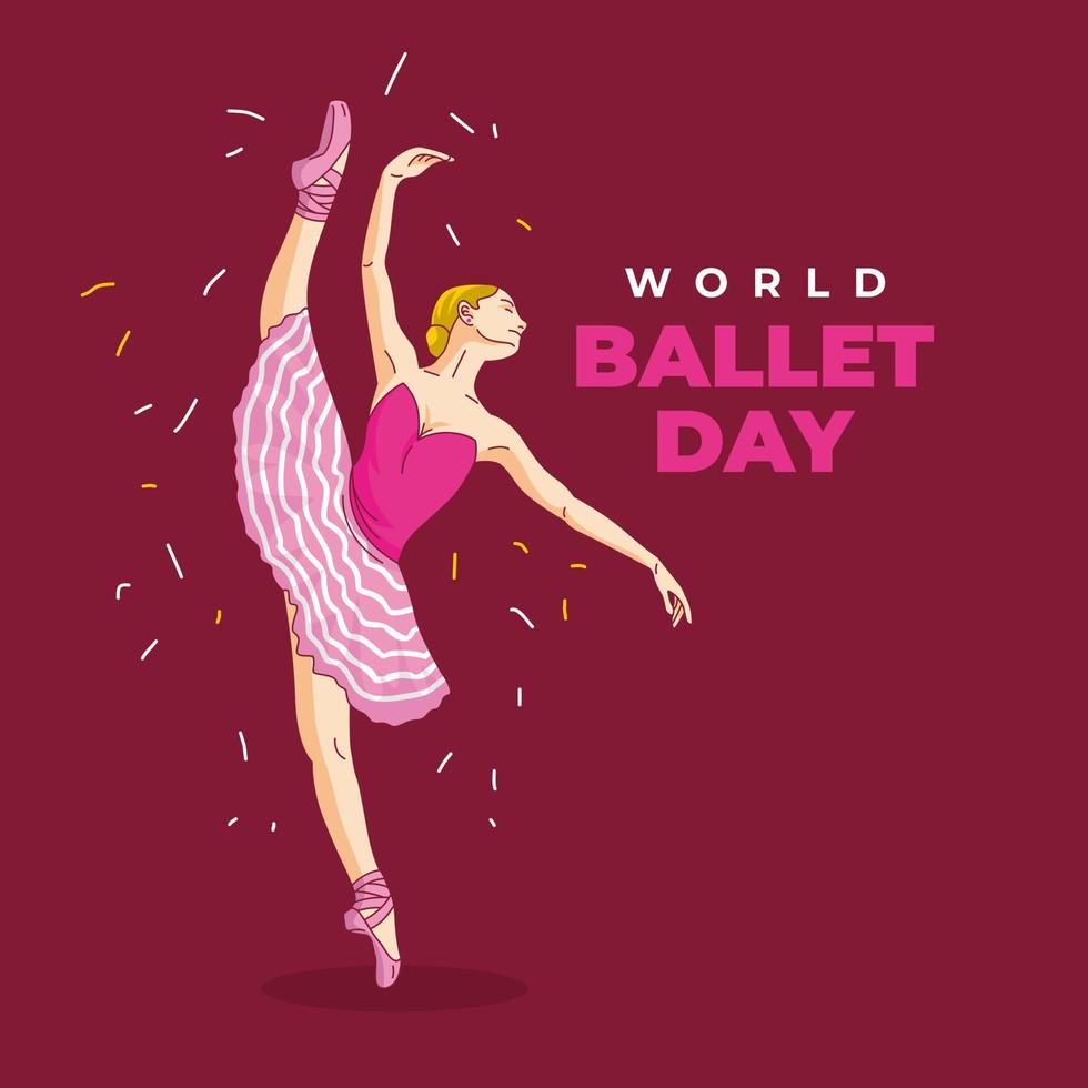 Vector bailarina de ballet - día mundial del ballet