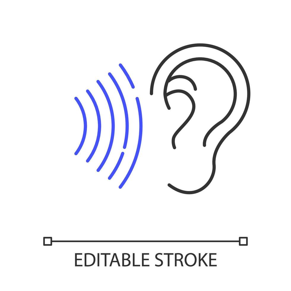Sound signal linear icon vector