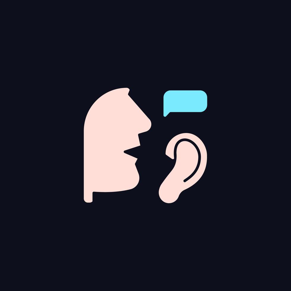 Active listening RGB color icon for dark theme vector