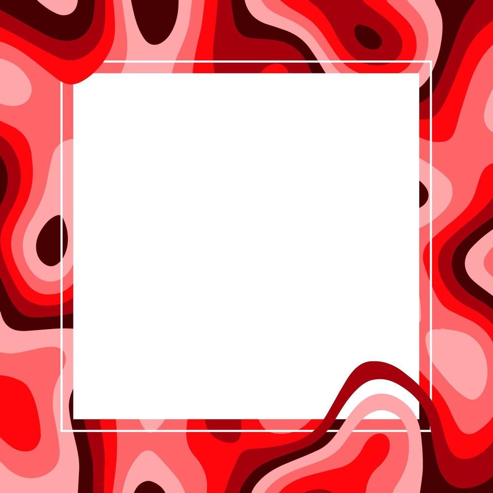 diseño creativo realizado con fondo rojo abstracto, marco cuadrado. vector