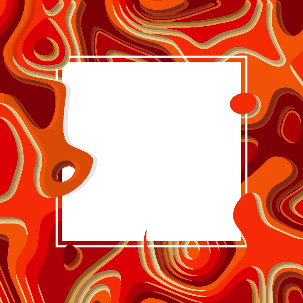 Creative layout made with abstract red background, square frame. vector