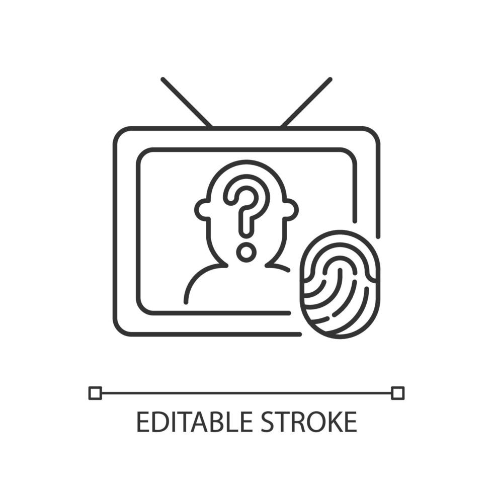 Online investigation show linear icon vector