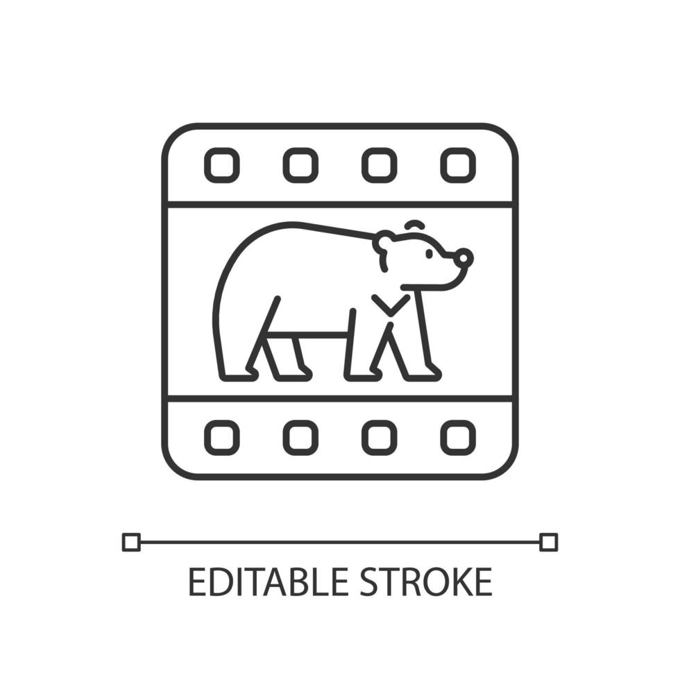 Wildlife documentary linear icon vector