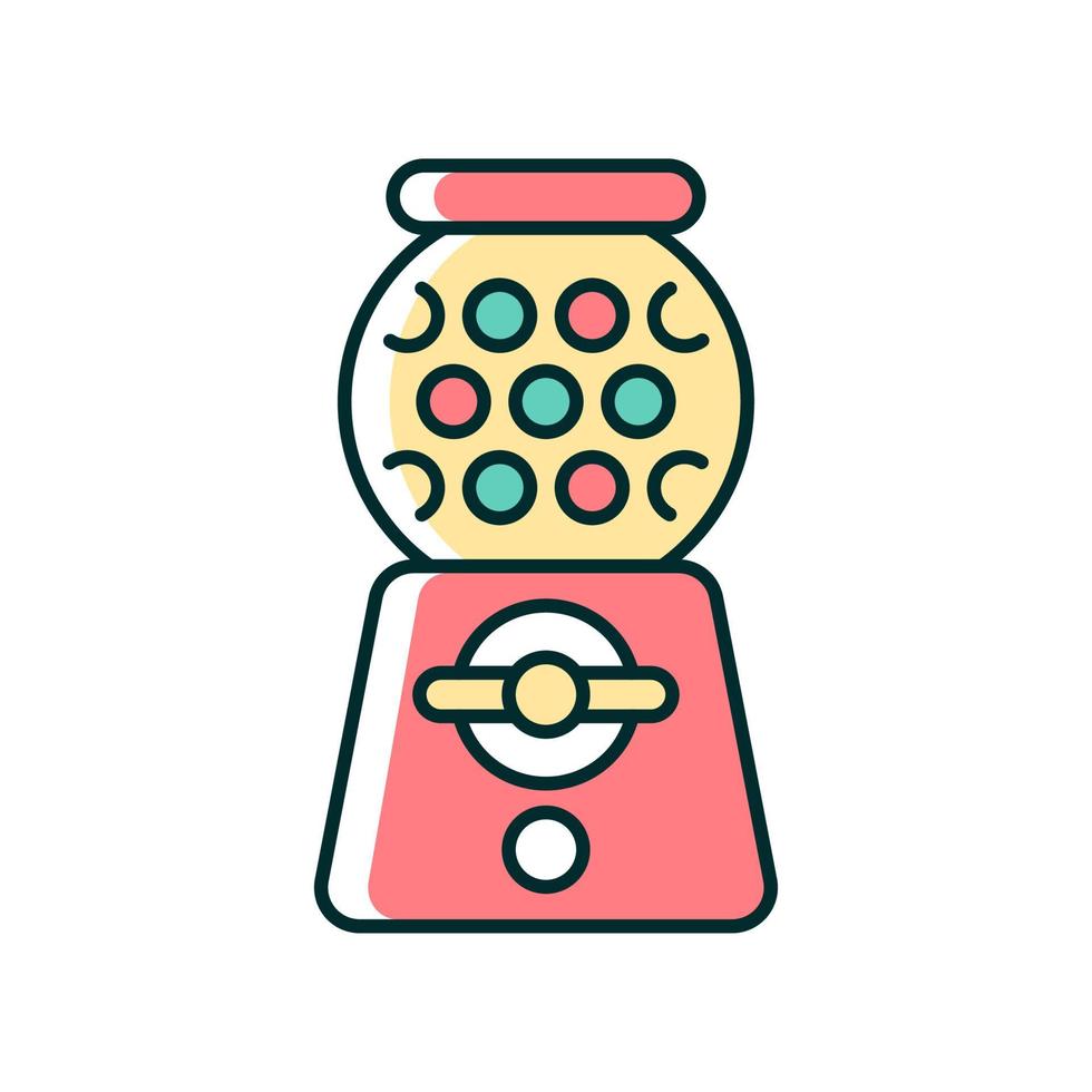 Gumball machine RGB color icon vector