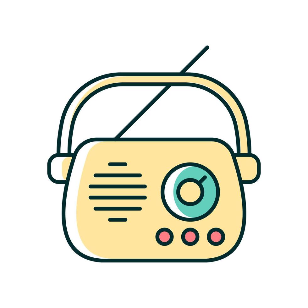 Antique radio RGB color icon vector