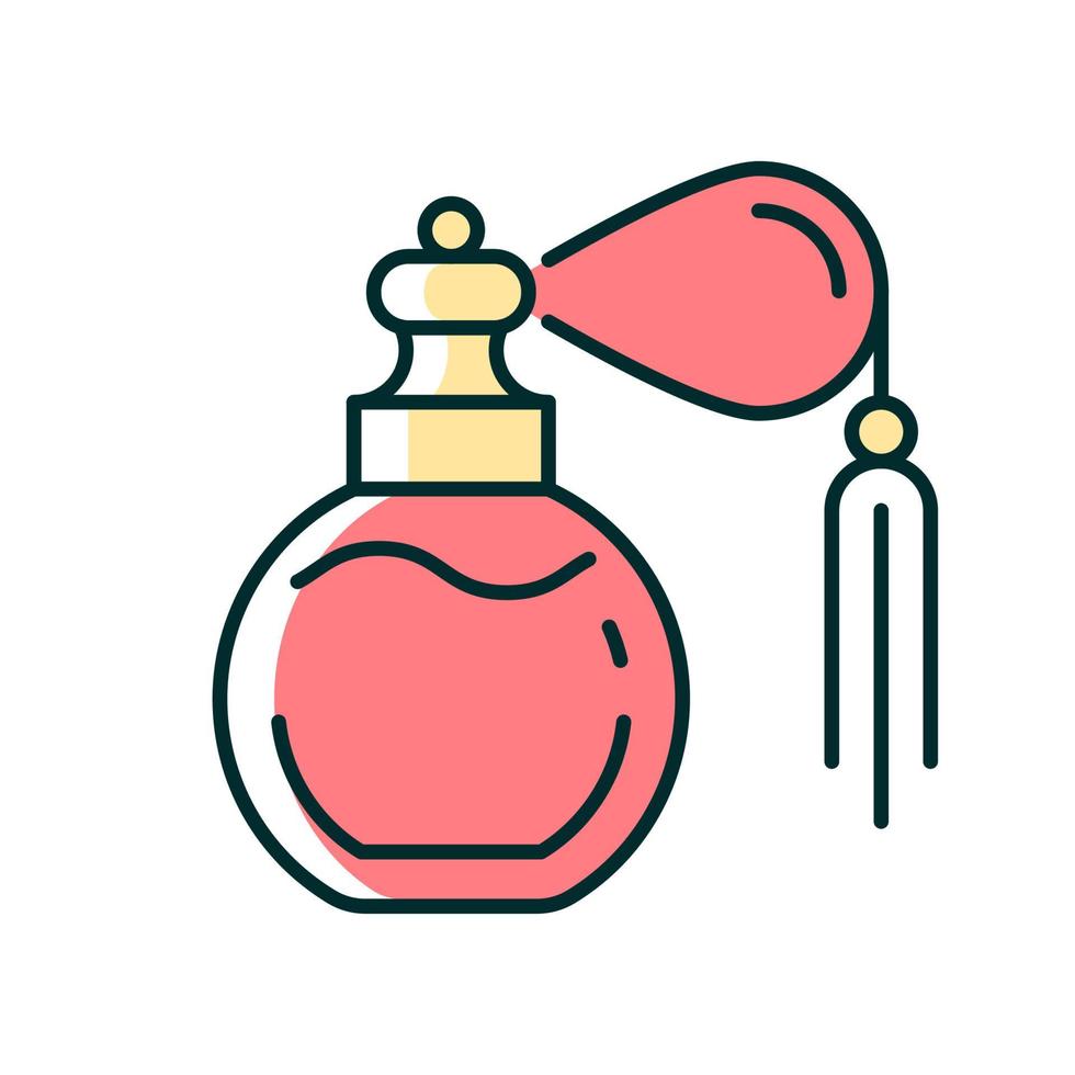Vintage perfume with pump RGB color icon vector