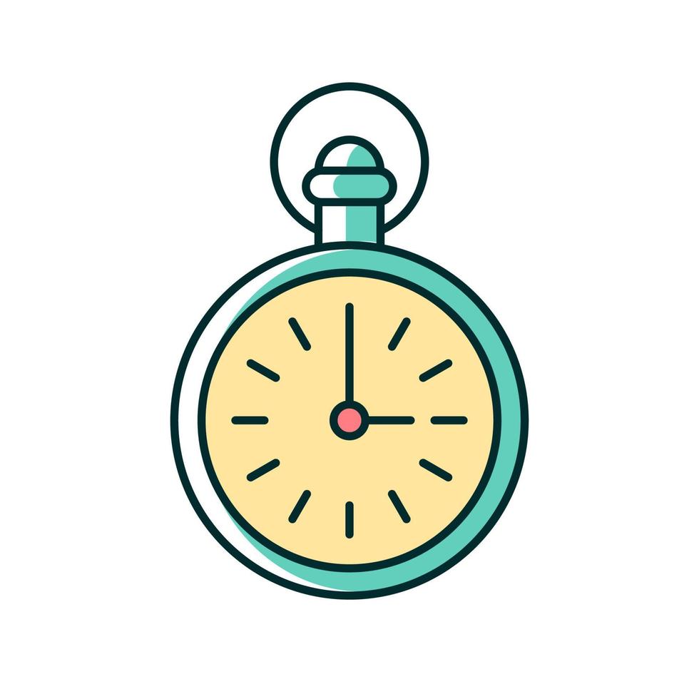 Antique pocket watch RGB color icon vector