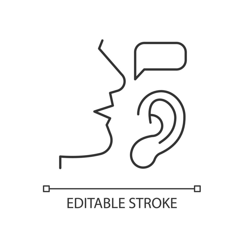 Active listening linear icon vector