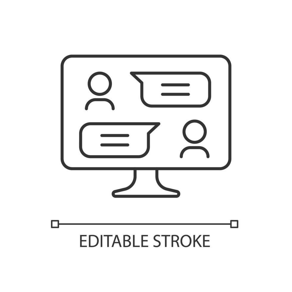 Digital communication channels linear icon vector