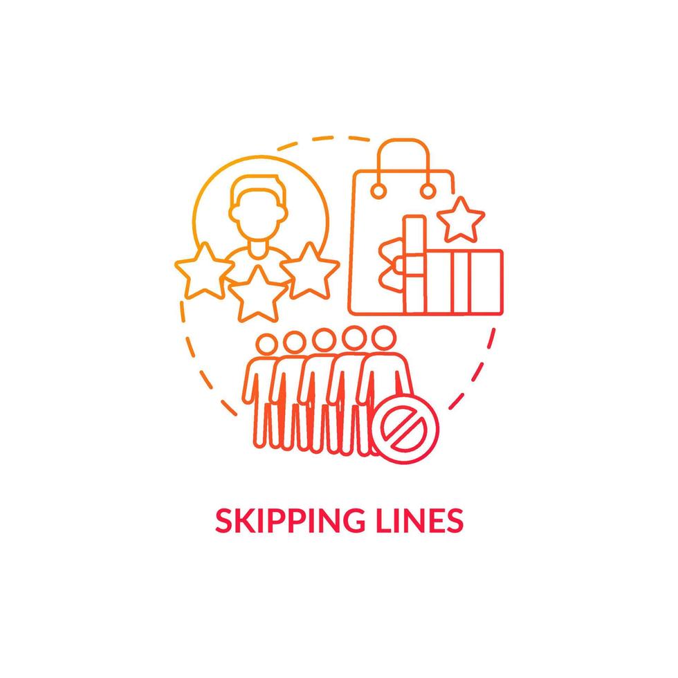 Skipping lines red gradient concept icon vector