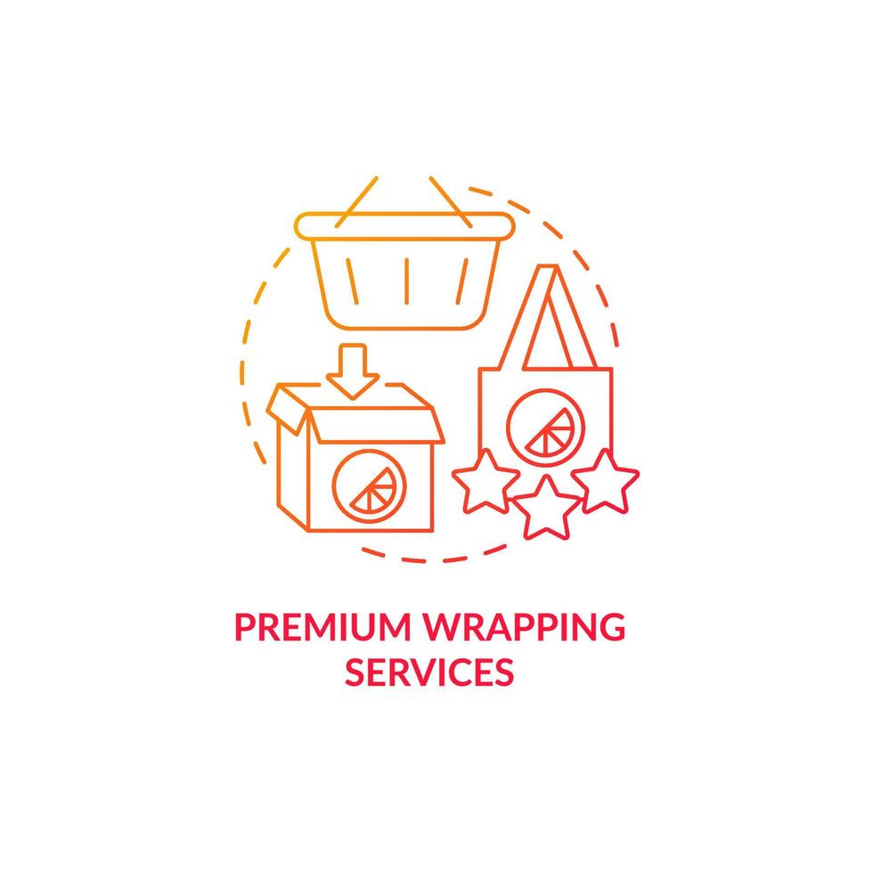 Premium wrapping red gradient concept icon vector