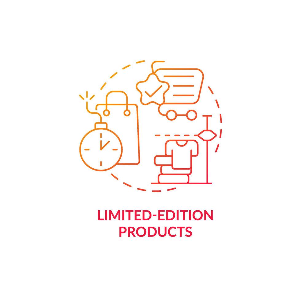 Limited-edition products red gradient concept icon vector