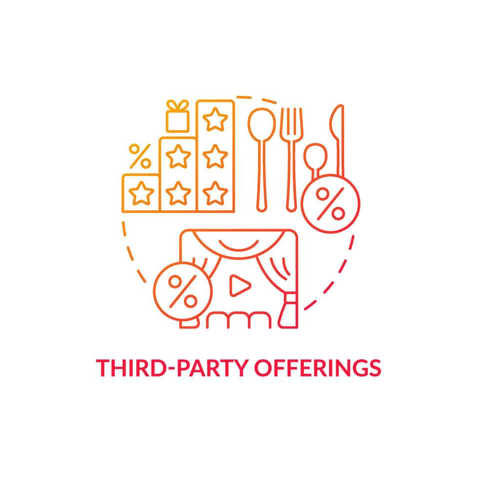 Third-party offerings red gradient concept icon vector