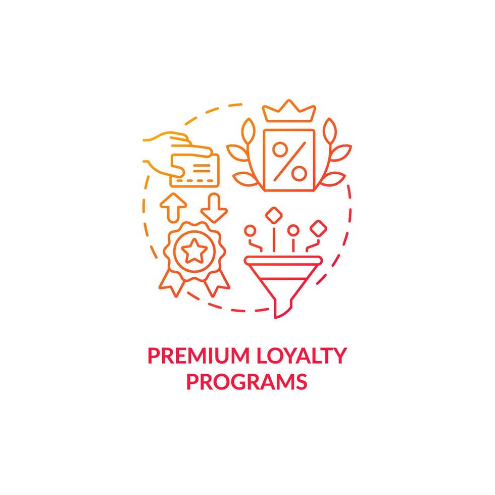 Premium loyalty programs red gradient concept icon vector