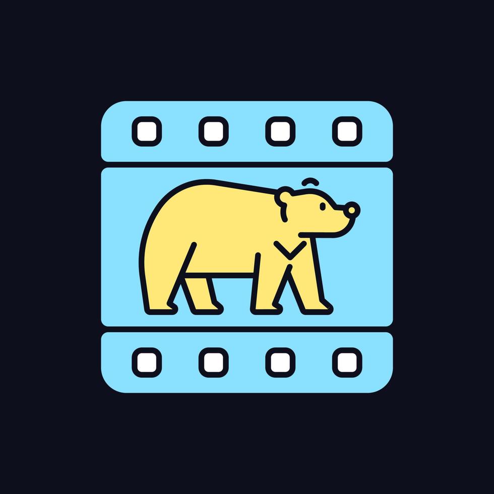 Wildlife documentary RGB color icon for dark theme vector