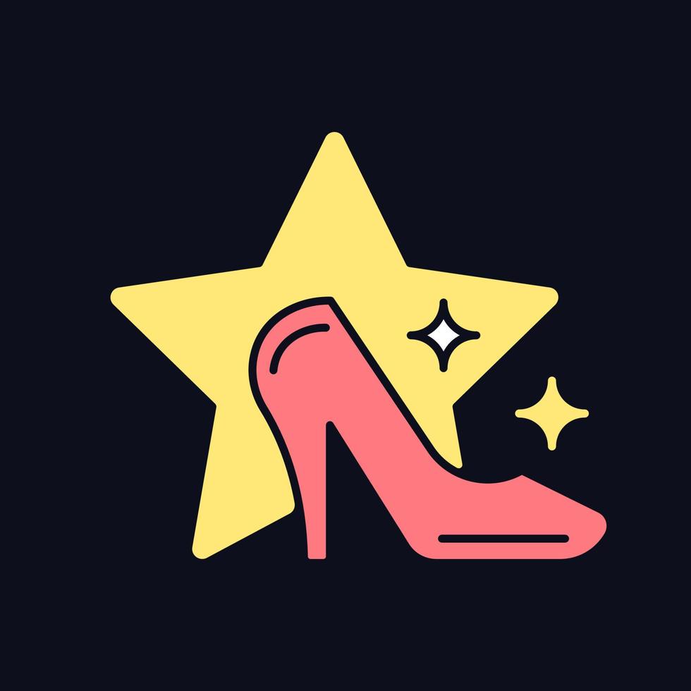 Fashion show RGB color icon for dark theme vector