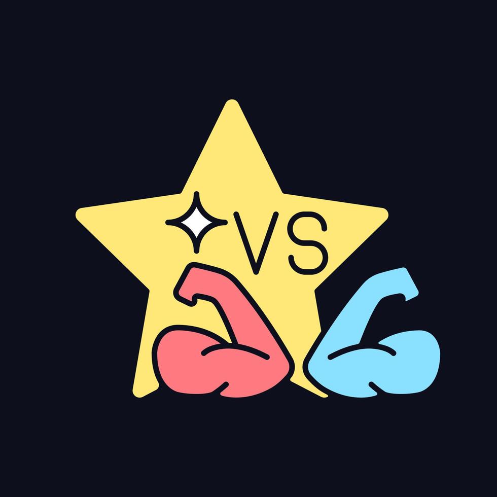 Sports competition reality show RGB color icon for dark theme vector