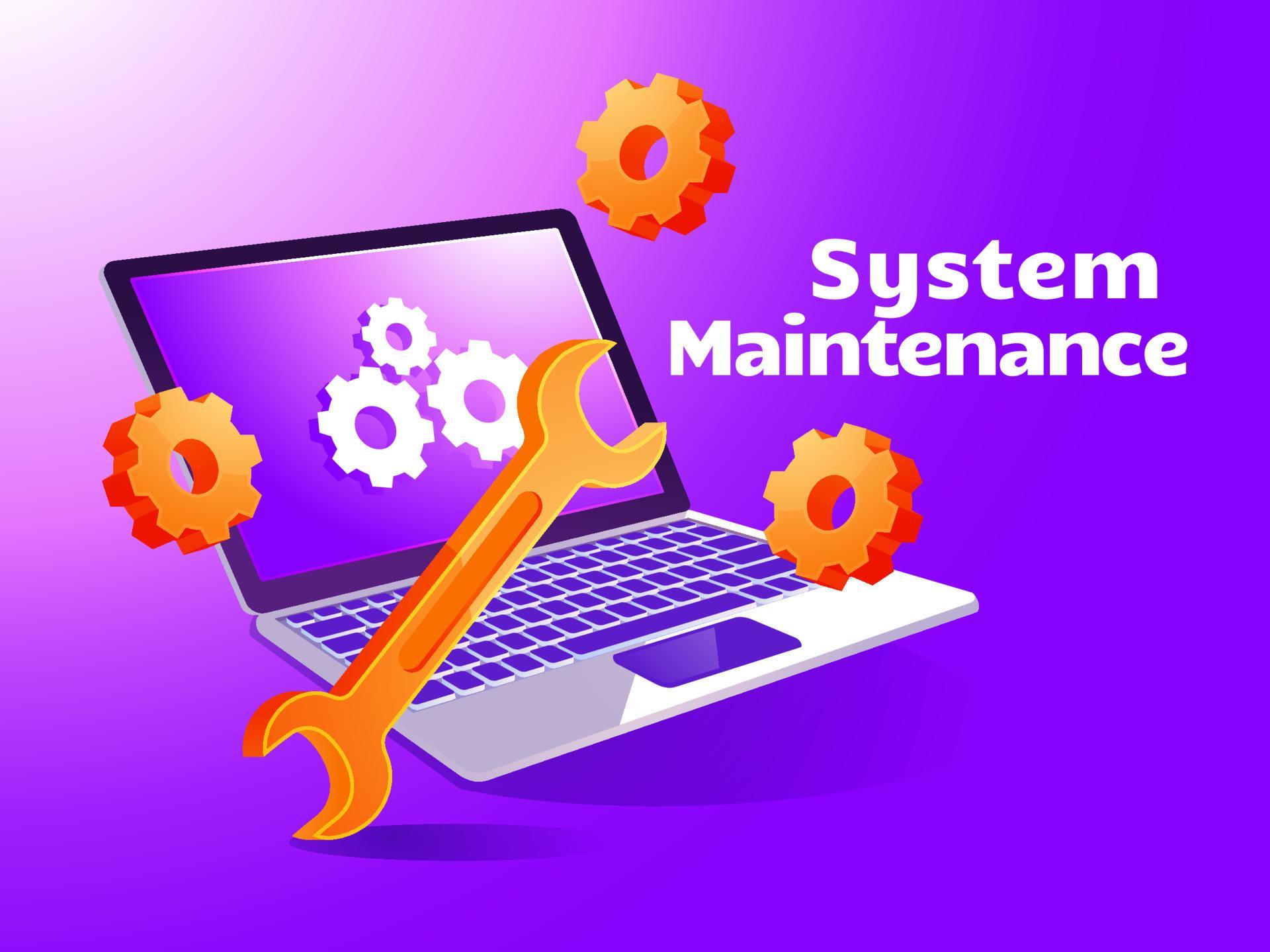 Программное обеспечение вектор. Laptop vector. Maintenance update