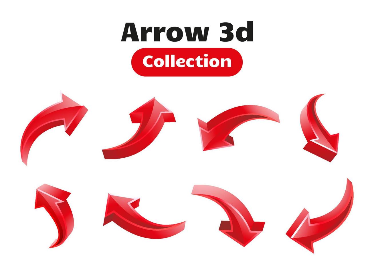 Arrow 3d symbol collection vector