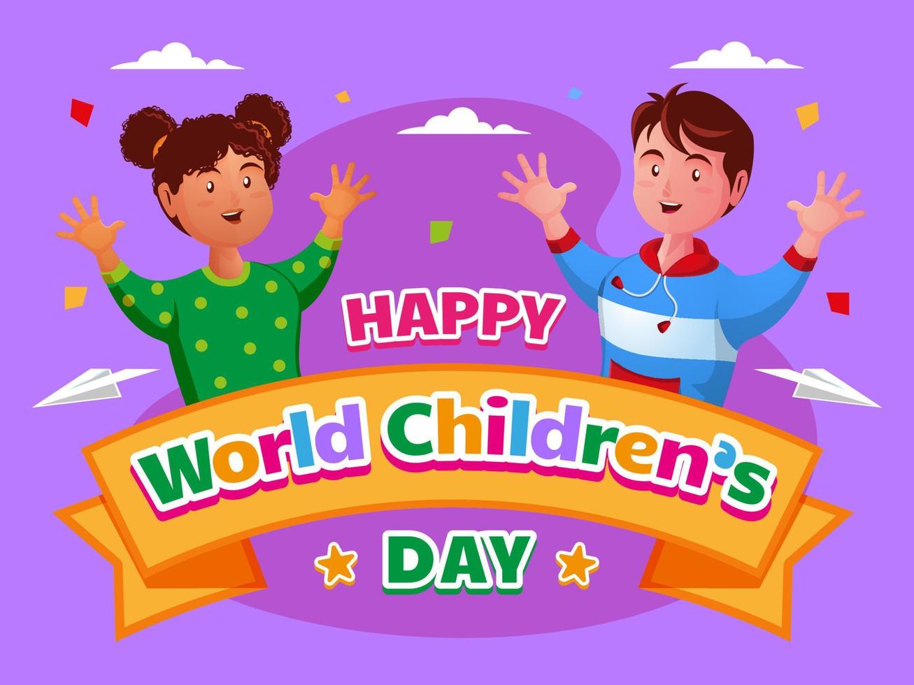 feliz dia mundial del niño vector