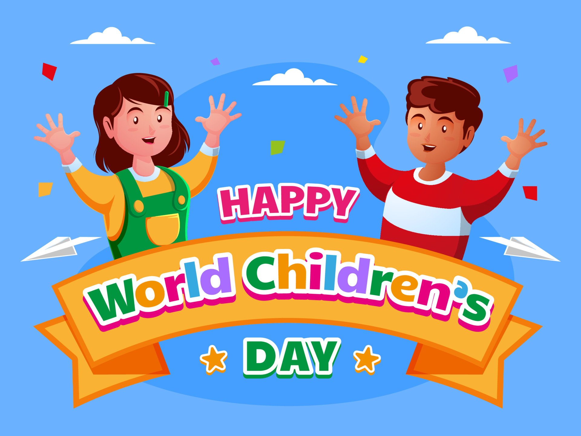 Happy world children day 3486124 Vector Art at Vecteezy