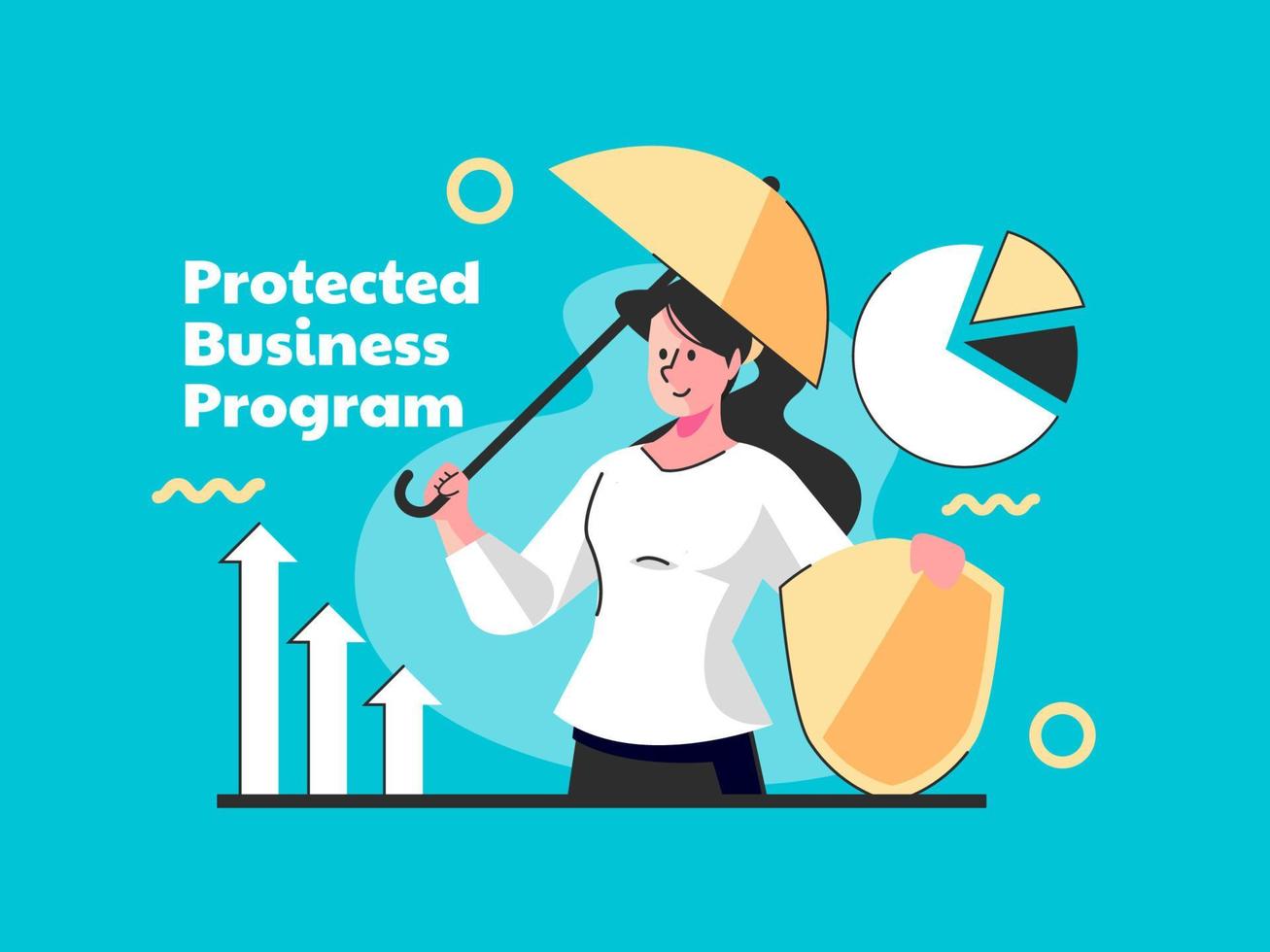 concepto de programa empresarial protegido fuerte vector