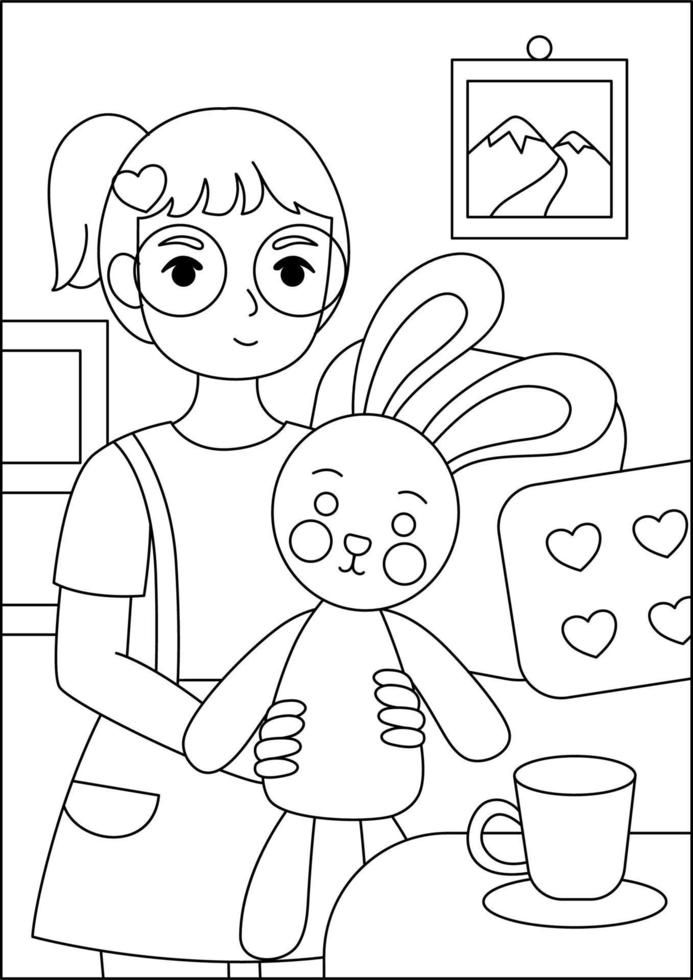 coloring page illustration for kids activity book vector