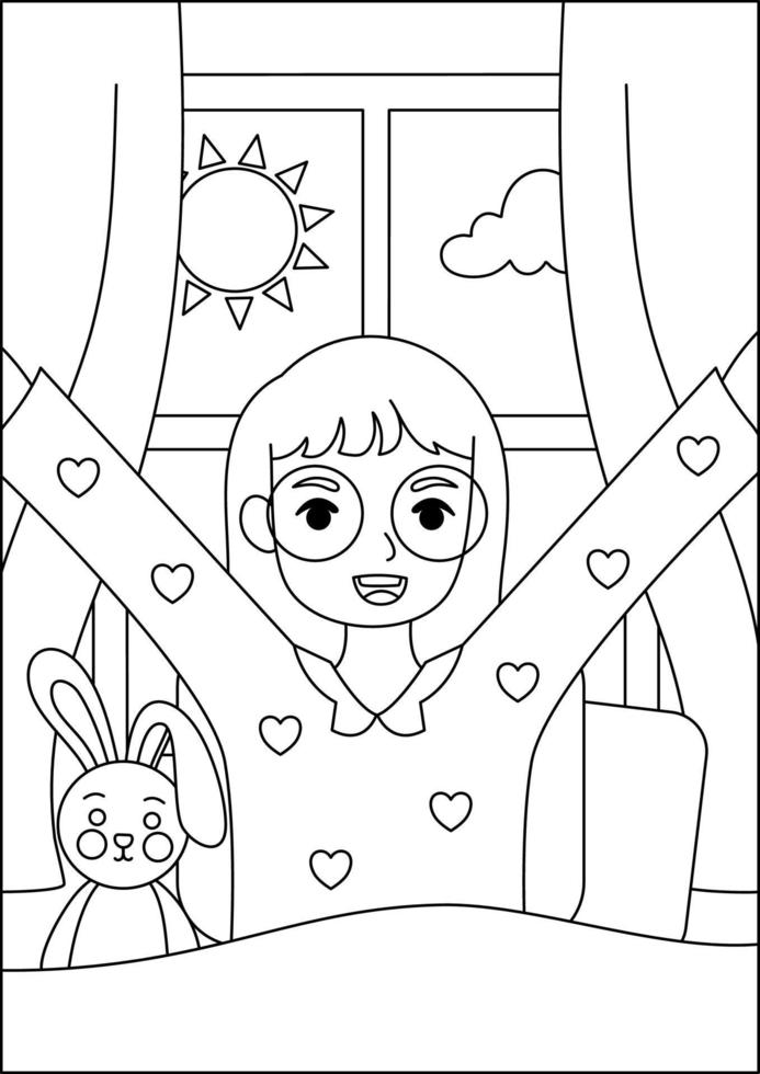 coloring page illustration for kids activity book vector