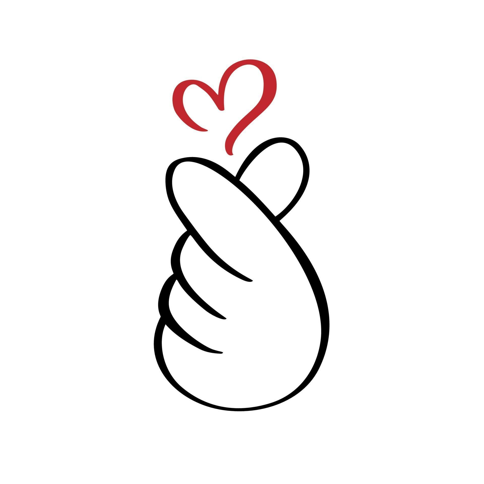 Sketch doodle of hand showing heart with fingers gesture mini love 3486177 Vector Art at Vecteezy