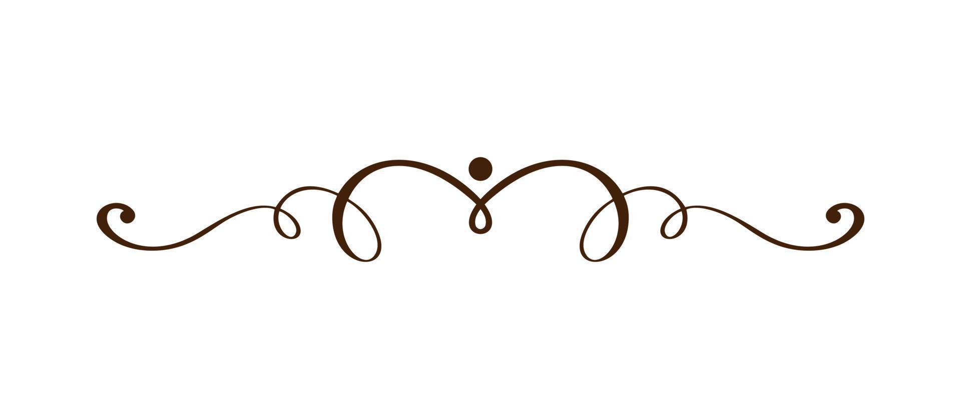 Vector vintage line elegant divider and separator, swirl and corner