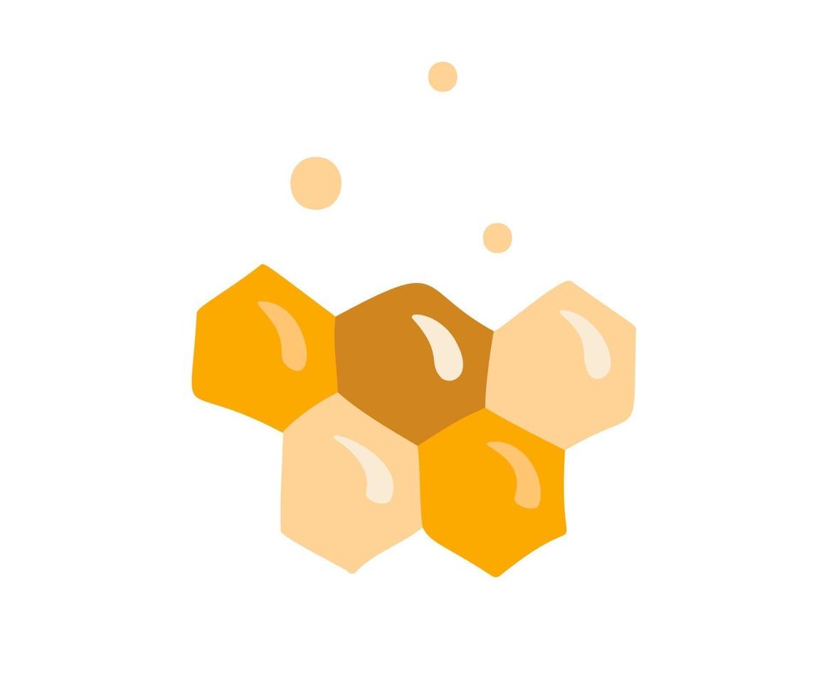 Honeycomb hexagon shape in cartoon scandinavian style, propolis vector