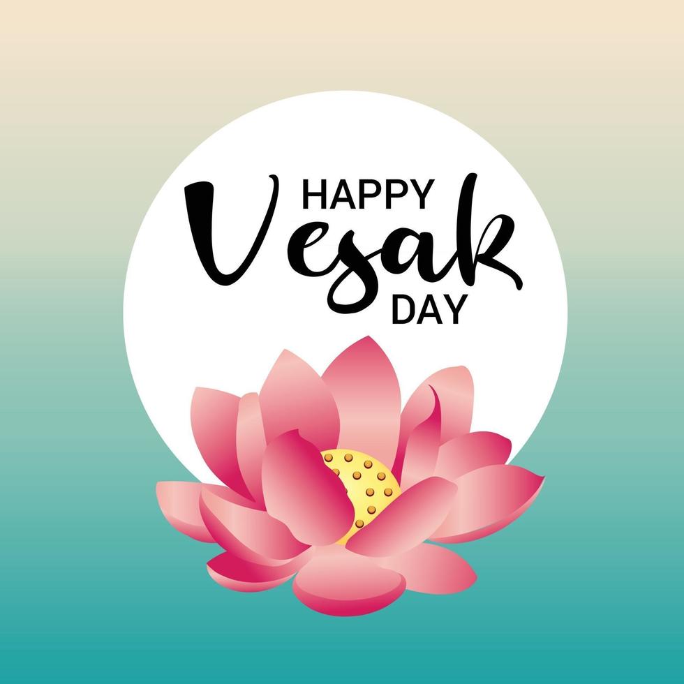 Happy Vesak Day, Buddha day. vector