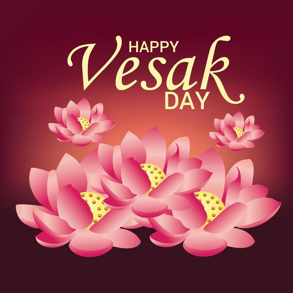 Happy Vesak Day, Buddha day. vector