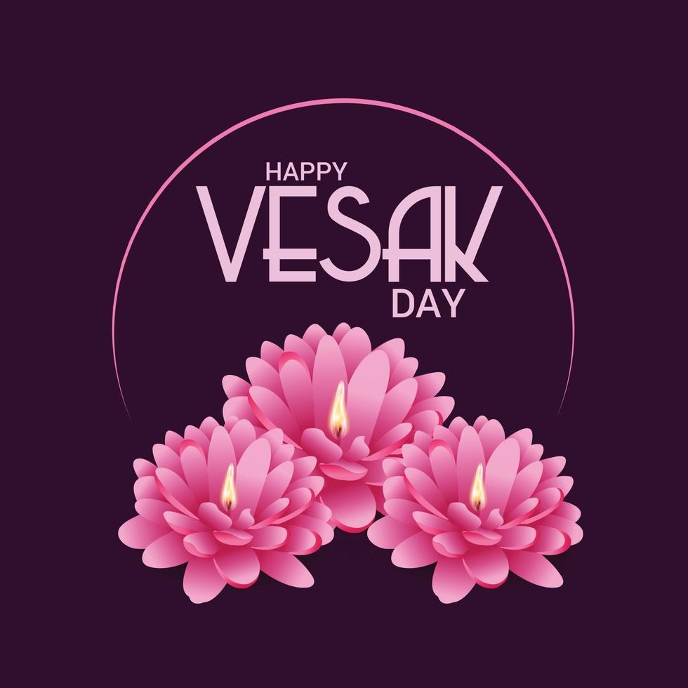 Happy Vesak Day, Buddha day. vector