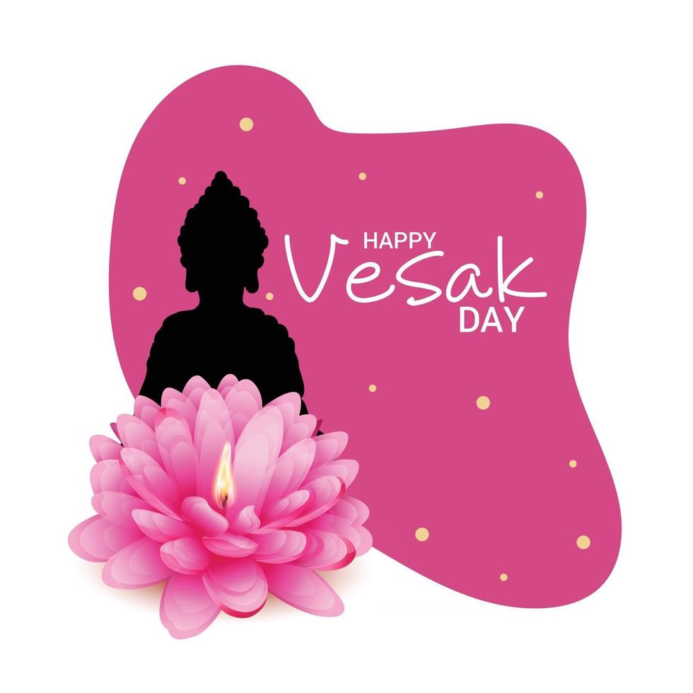 Happy Vesak Day, Buddha day. vector