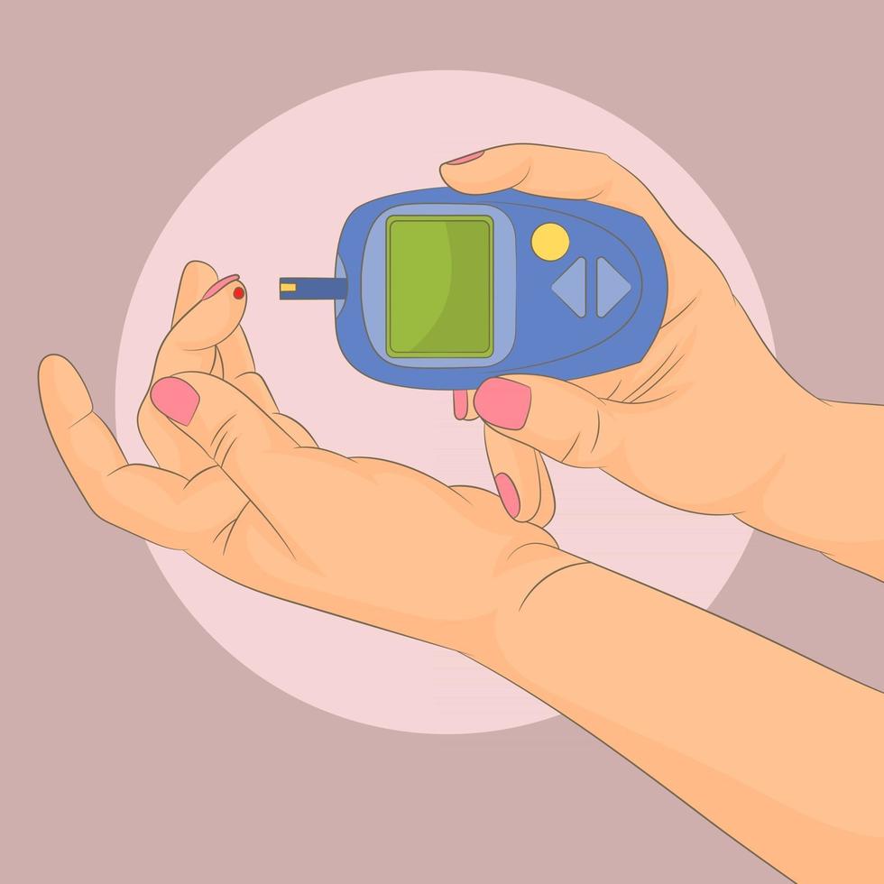 Diabetes checking blood sugar level vector