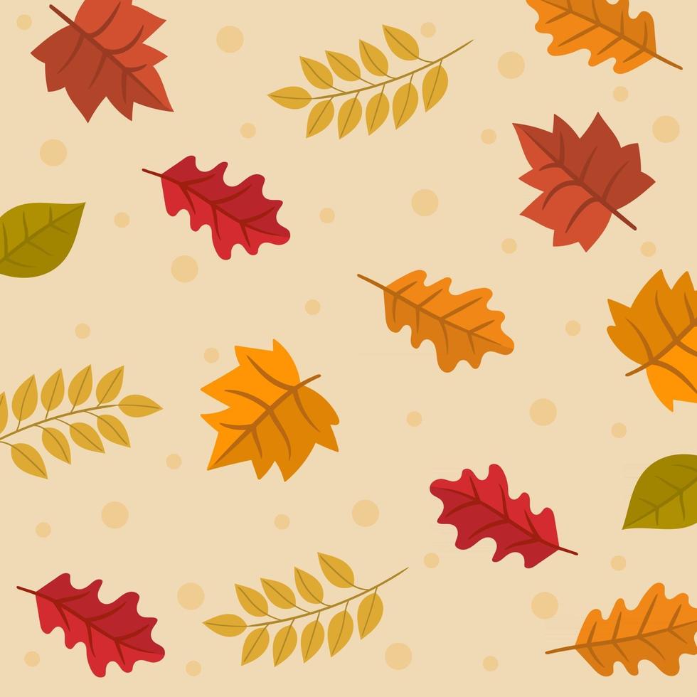 patrón de fondo transparente con hojas de otoño vector