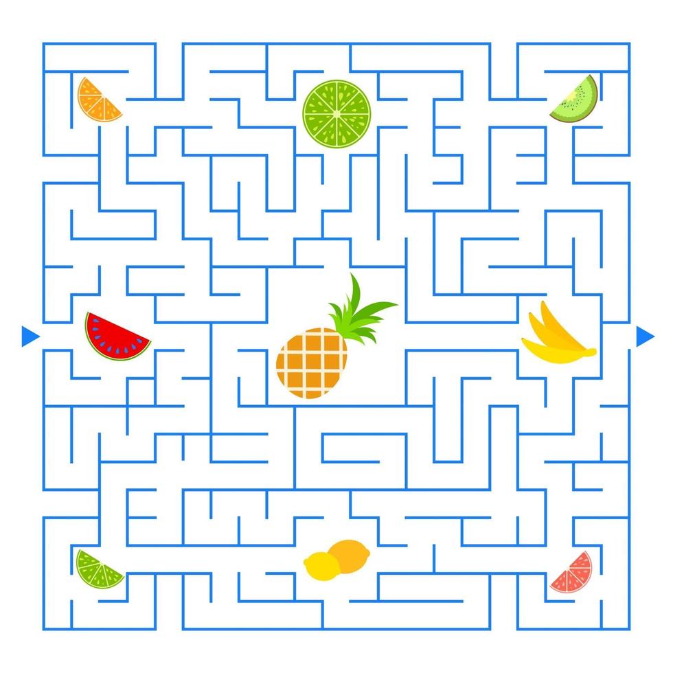 Abstract colored complex isolated maze with fruit Blue color on a Abstract colored complex isolated maze with fruit Blue color on a