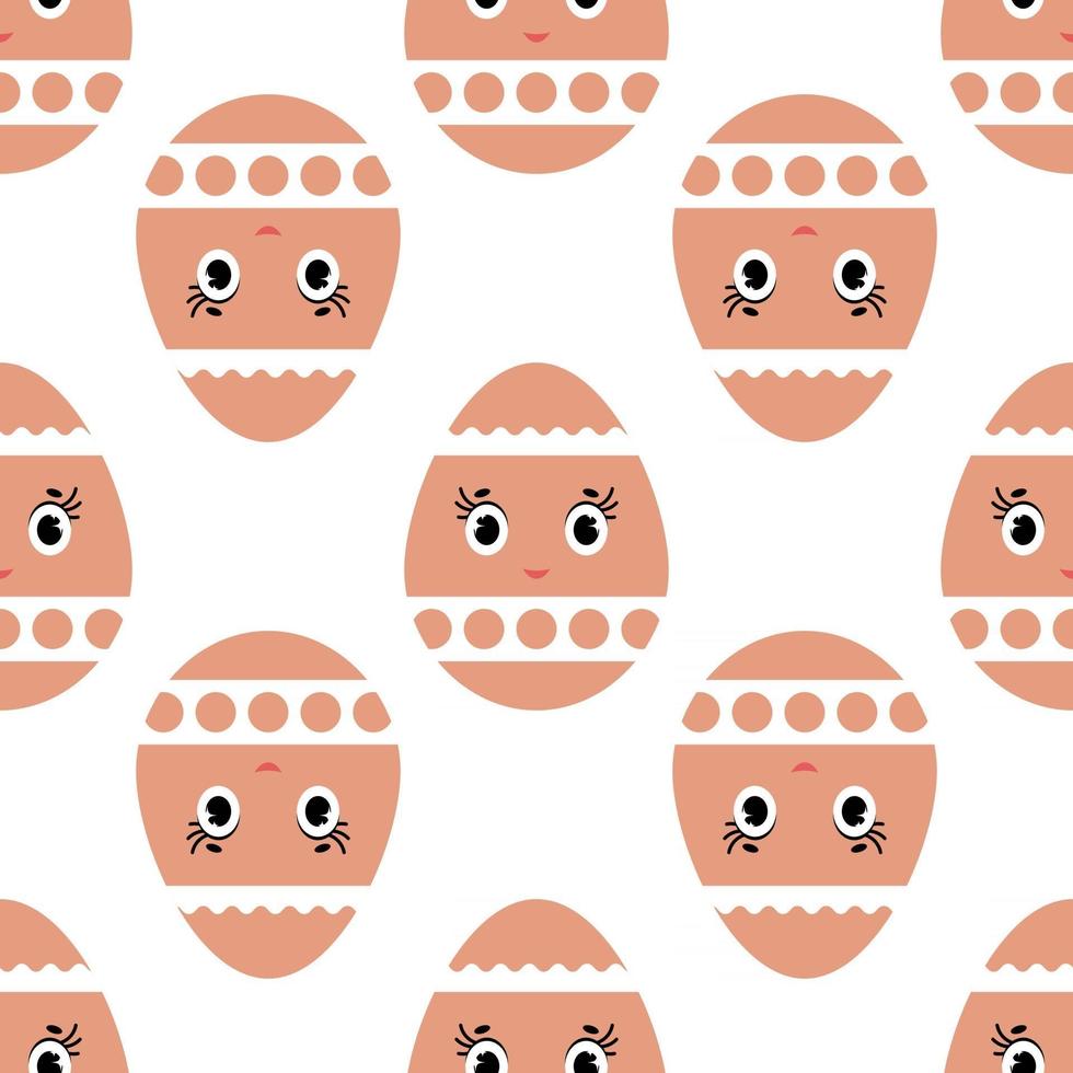 Patrón transparente de colores de dulces huevos de Pascua sobre un fondo claro. Ilustración de vector plano simple. para el diseño de papeles pintados, tela, papel de regalo, cubiertas, sitios web