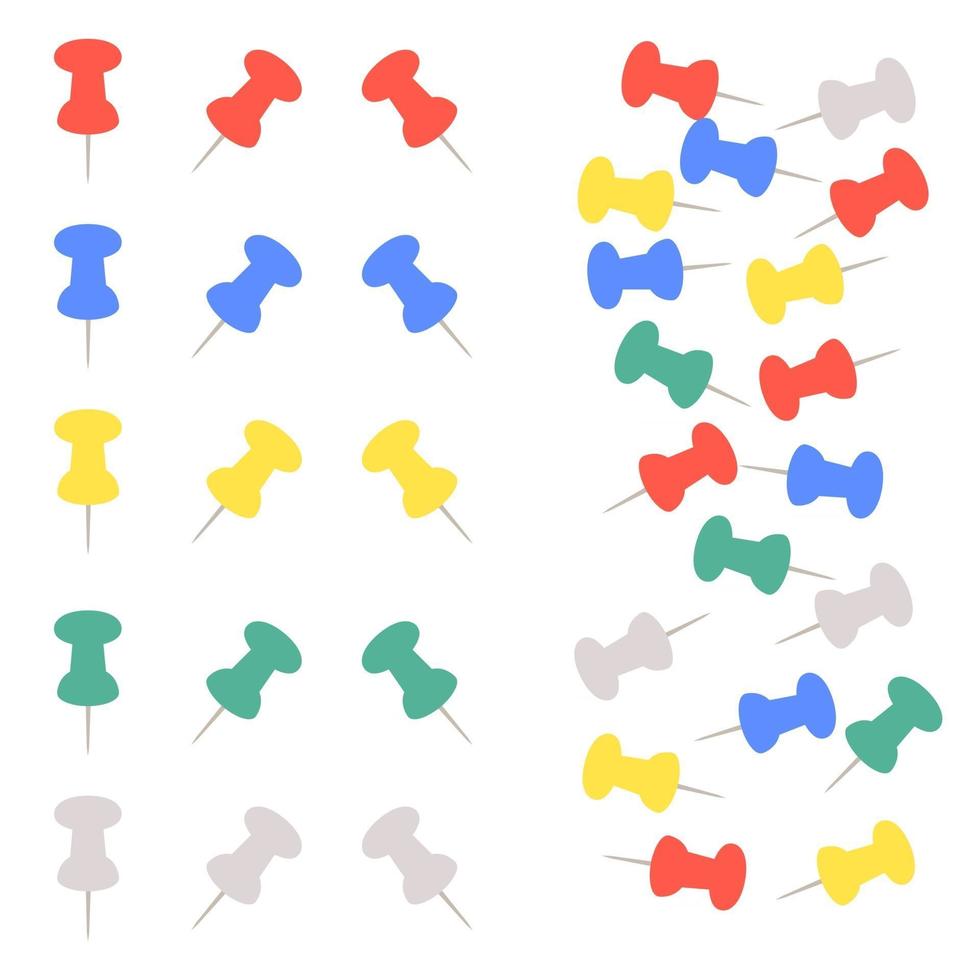 conjunto de botones de oficina de color. Ilustración de vector plano simple aislado sobre fondo blanco.