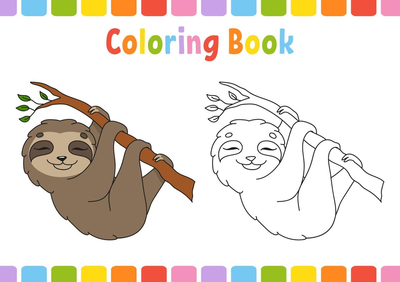 Coloring book for kids. Cheerful character. Vector illustration. Cute cartoon style. Fantasy page for children. Black contour silhouette. Isolated on white background.