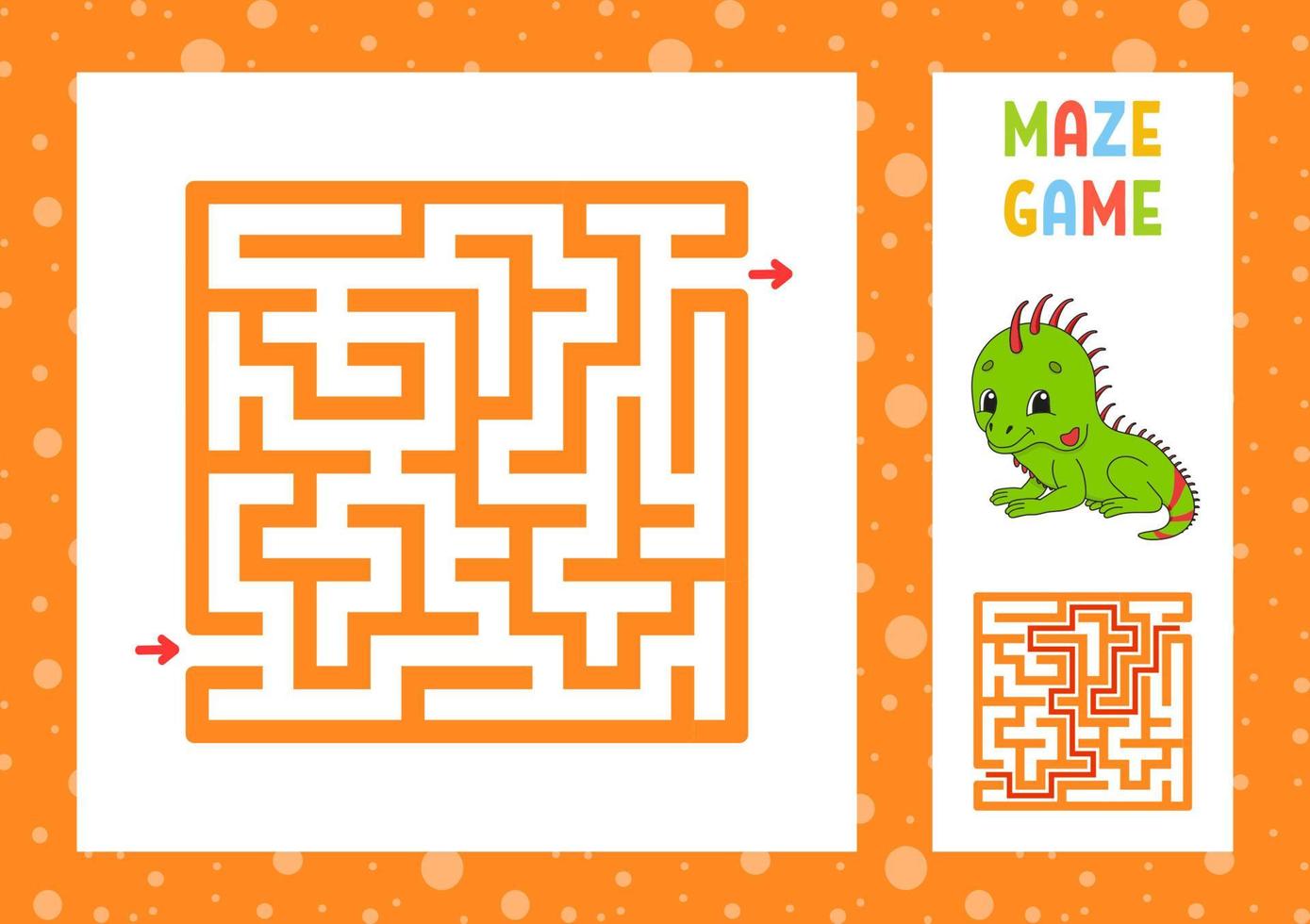 Funny maze. Game for kids. Puzzle for children. Happy character. Labyrinth conundrum. Color vector illustration. Find the right path. With answer. Isolated vector illustration. Cartoon style.